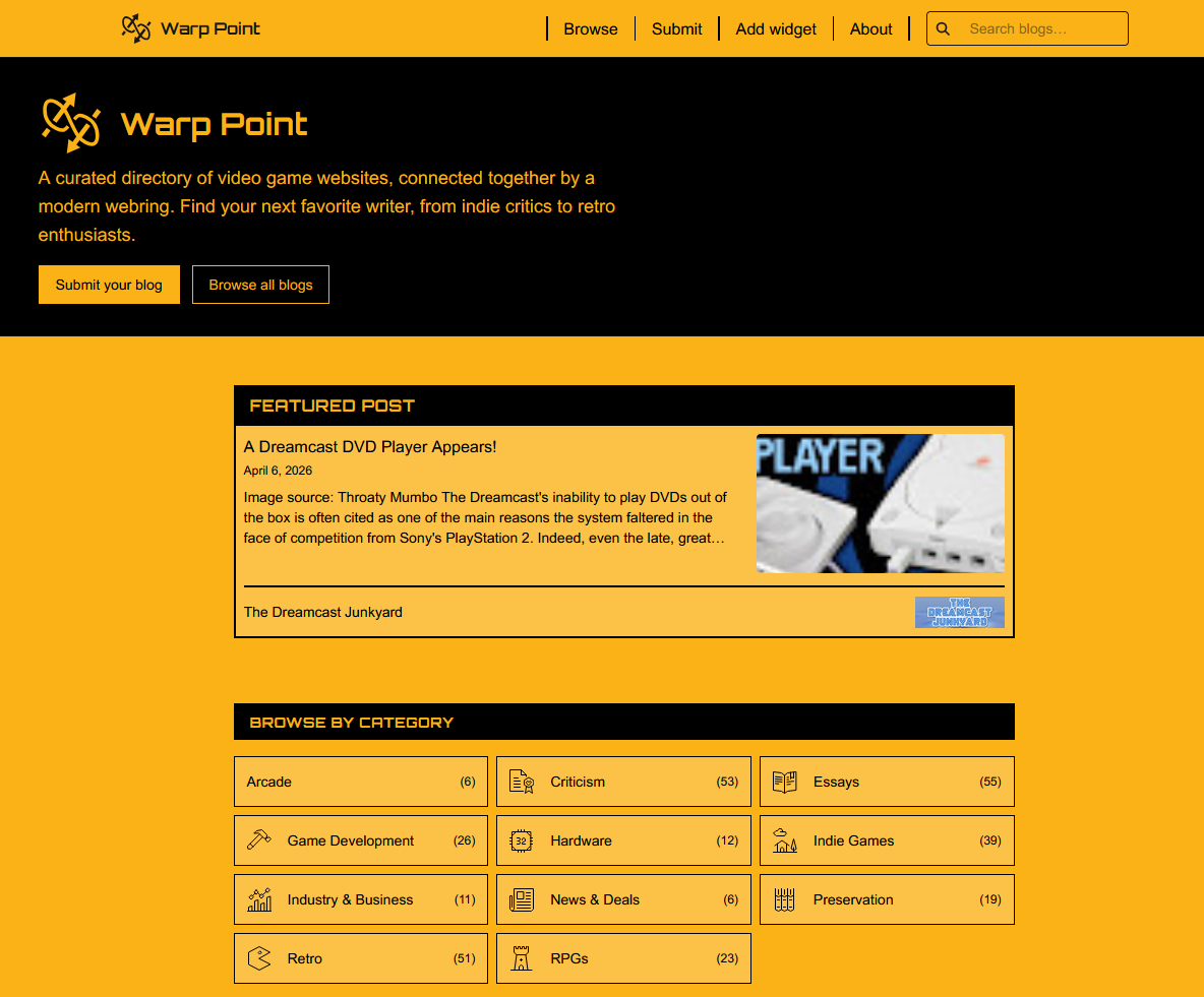 warp point: a gaming blog webring for the modern age